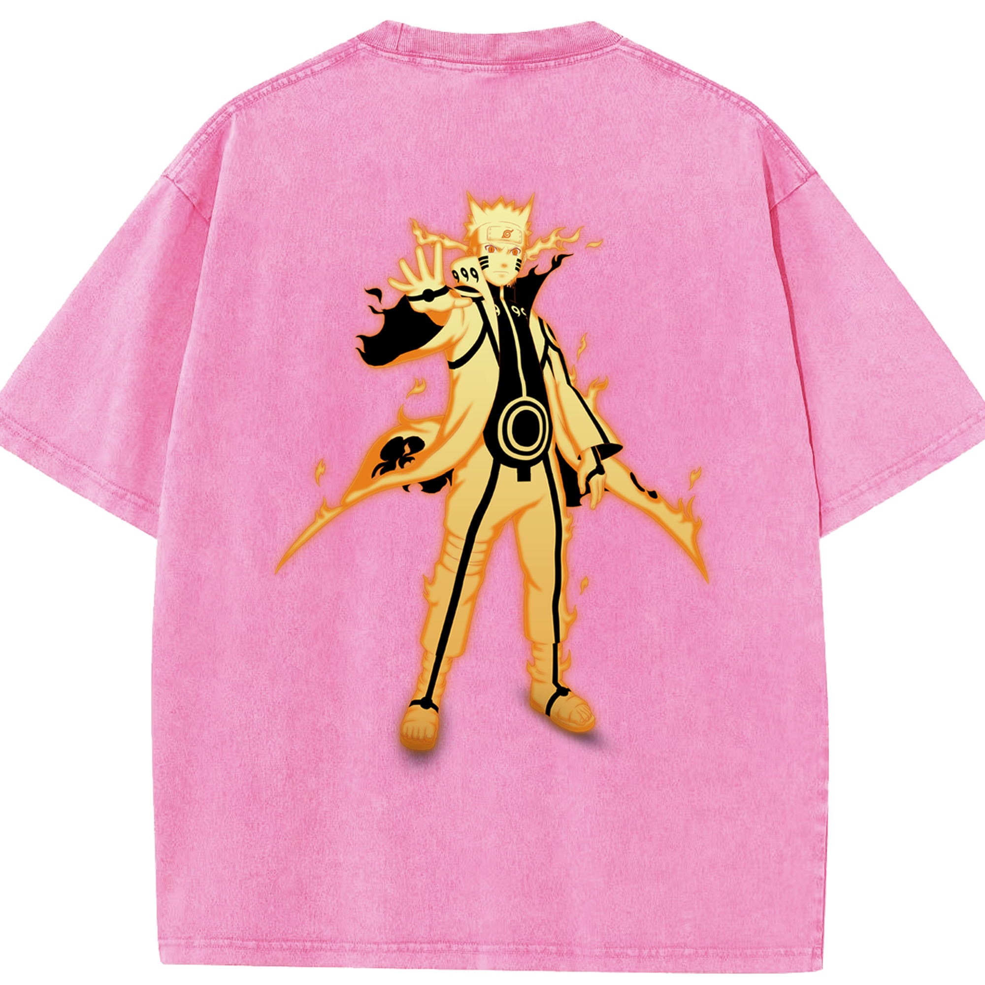 （画像用） NARUTO -ナルト- うずまき ナルト Uzumaki Naruto 綿100% ヴィンテージ風 半袖Tシャツ（背面プリント）